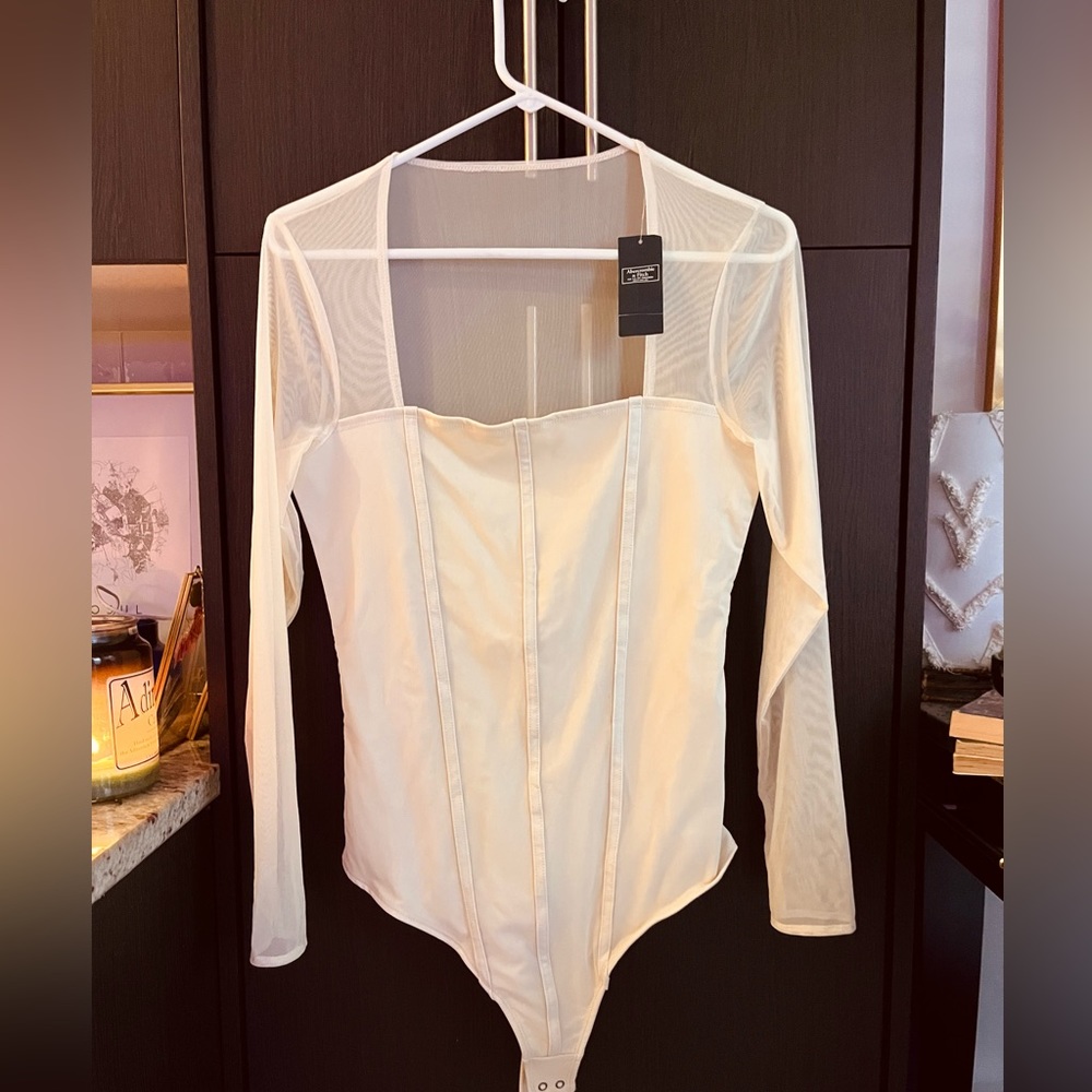 Abercrombie sheer corset bodysuit